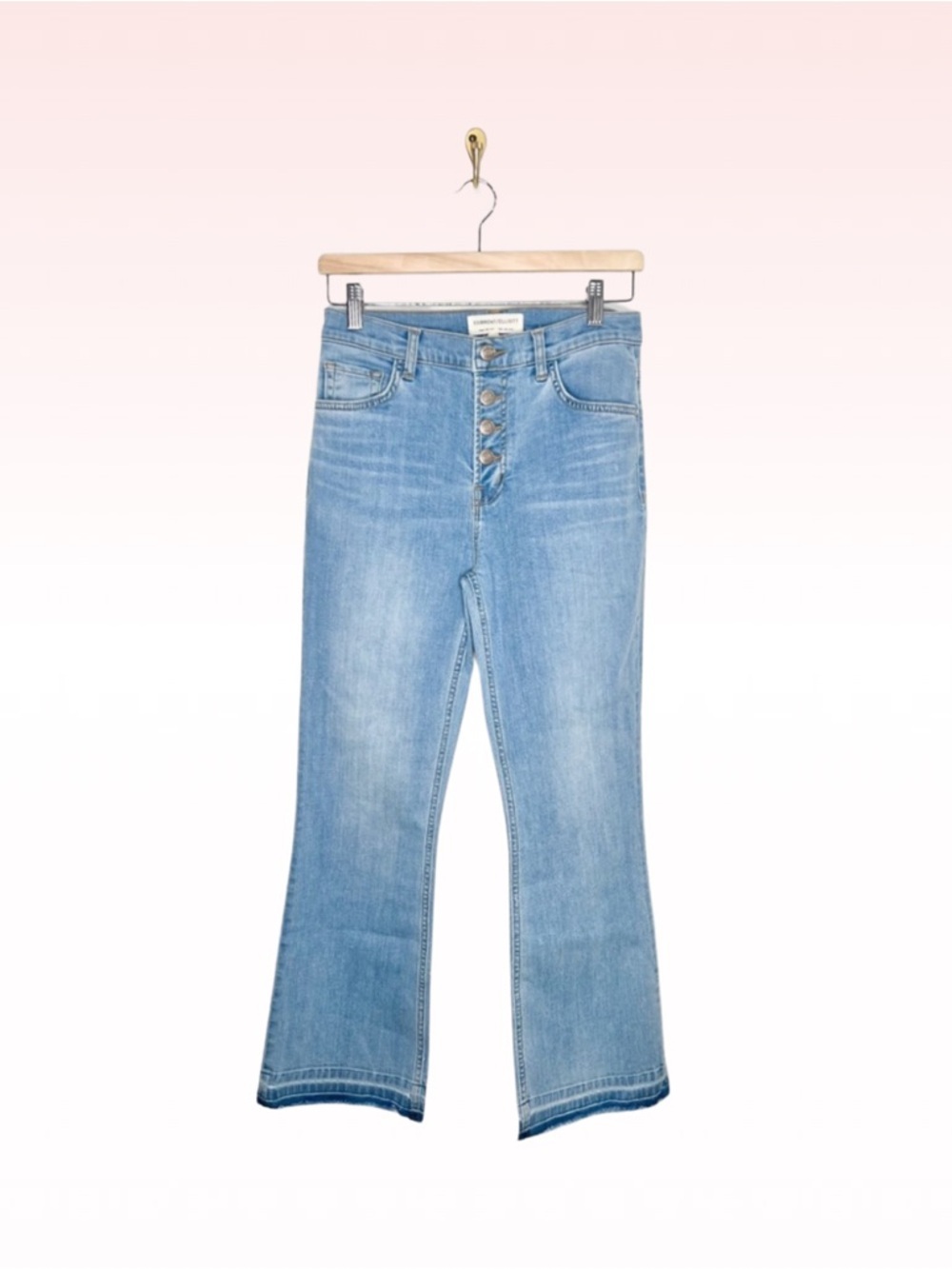 CURRENT / ELLIOT Light Blue High Waisted Button Wide Leg Jeans (Sz 26)